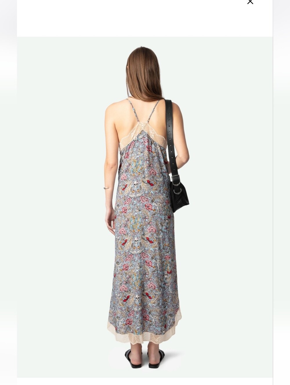 NWT Zadig & Voltaire Ristyl Printed Lace Trim Slip Maxi Dress Multi Color XS - Picture 4 of 14